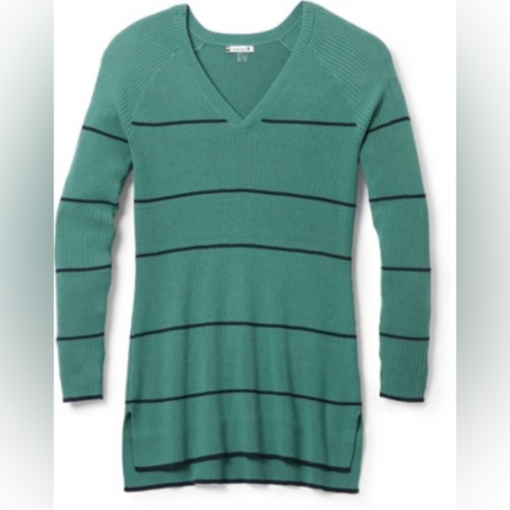 Smartwool Vneck Shadow Pine Pointelle Stripe Tuni… - image 2